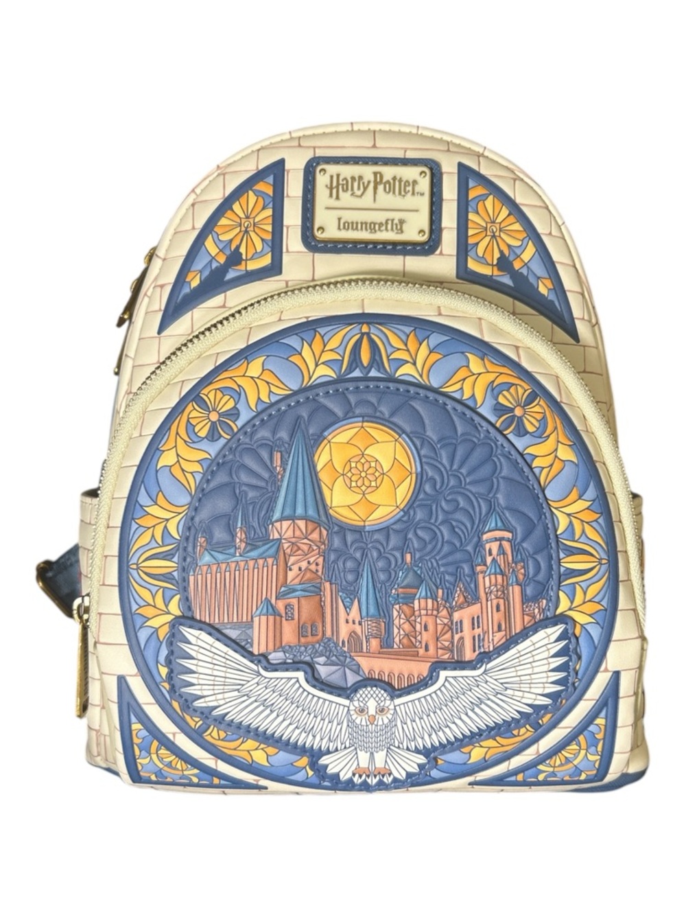 Loungefly Harry Potter Stained-Glass Mini Backpack - Cream, Blue & Yellow